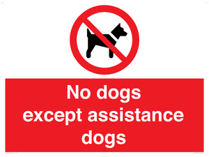 No dogs except assistance dogs